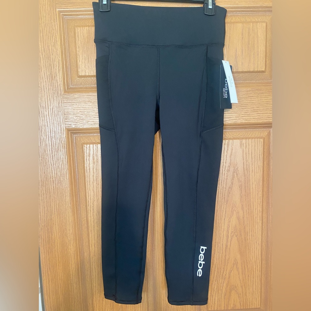 Bebe Black High-Waist Capris